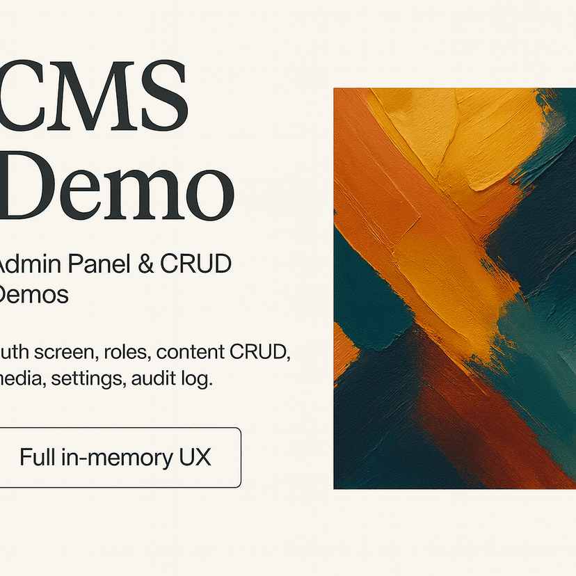 CMS Demo – Admin Panel & CRUD screenshot