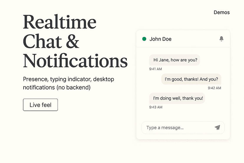 Realtime Chat & Notifications screenshot