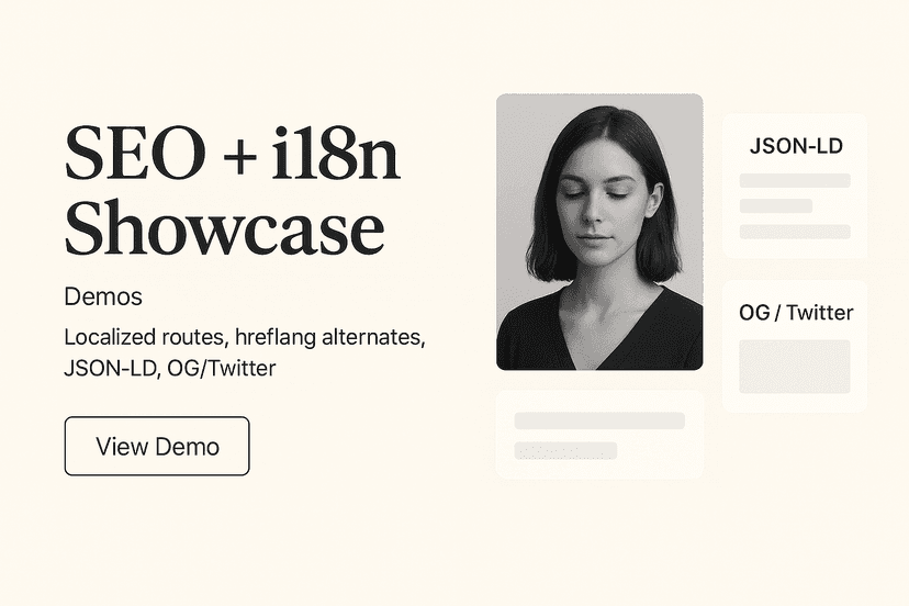 SEO + i18n Showcase screenshot
